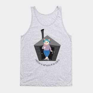 Home is where the cat is design Tank Top